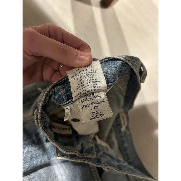 GRLFRND Karolina High Rise Straight Jeans Raw Hem Distressed 27 - Picture 5 of 8